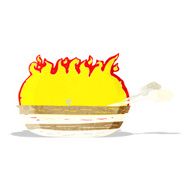 cartoon burning boat