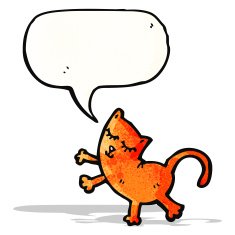 funny cartoon cat with speech bubble N26
