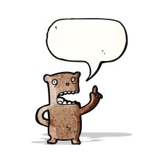 cartoon bear explaining his point N2