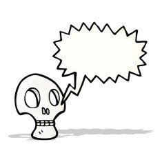 shrieking skull cartoon N5
