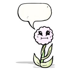cute cartoon flower with speech bubble