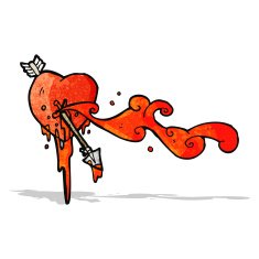 arrow shot though heart cartoon