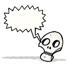 shrieking skull cartoon N6