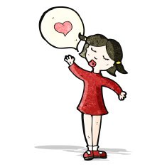 Cartoon Girl In Love N2