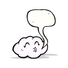 cute cartoon cloud with speech bubble