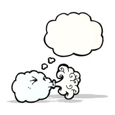 Cartoon Cloud Blowing Wind N4