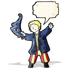 friendly pirate with speech bubble cartoon N2