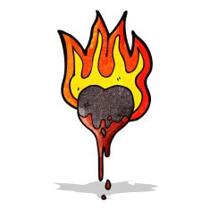 cartoon flaming heart