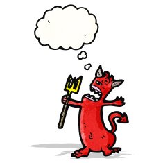 little devil with thought bubble N5