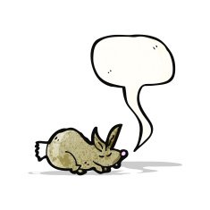 cartoon rabbit with speech bubble N121