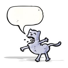 cartoon cat with speech bubble N88