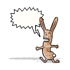 funny rabbit with speech bubble