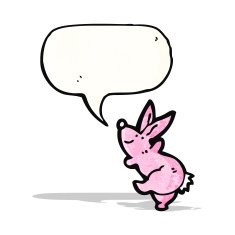 bunny rabbit with speech bubble