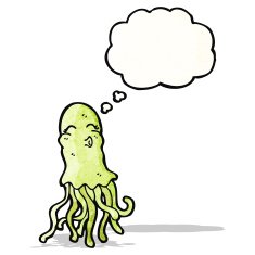 jellyfish with thought bubble