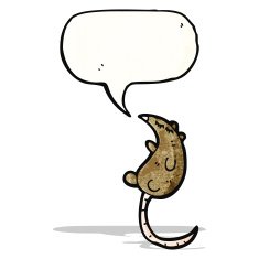 mouse with speech bubble cartoon