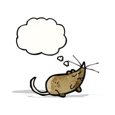 cartoon mouse with thought bubble N25