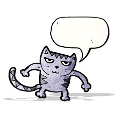 cartoon cat with speech bubble N90