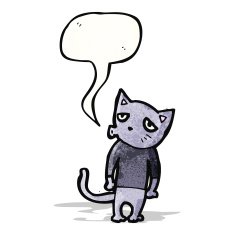 cartoon cat with speech bubble N91