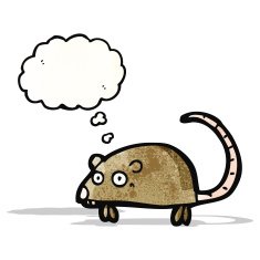 cartoon mouse with thought bubble N26