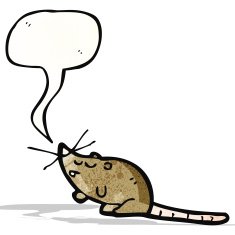 mouse with speech bubble cartoon N4