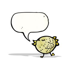 funny bird with speech bubble cartoon