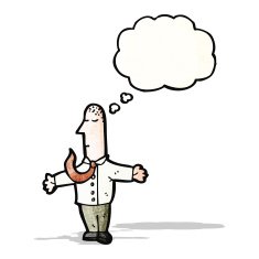 businessman with thought bubble cartoon