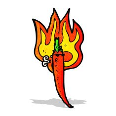 flaming hot chili cartoon