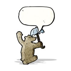 cartoon bear with umbrella