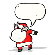 cartoon santa claus with speech bubble N235