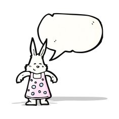 cartoon rabbit with speech bubble N122