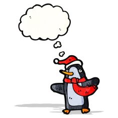 Cartoon Penguin With Thought Bubble N30