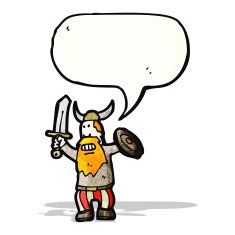 happy cartoon viking