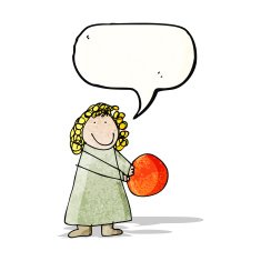 child's drawing of a woman with ball