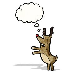 cartoon reindeer with thought bubble N9