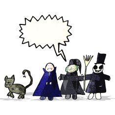 child's drawing of a halloween group N2