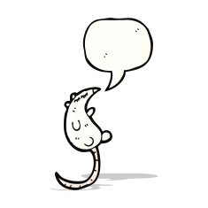cartoon white mouse with speech bubble N15