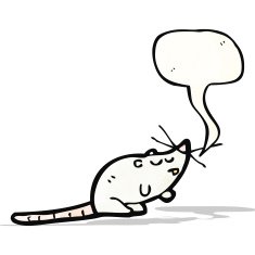cartoon white mouse with speech bubble N17