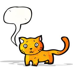 cartoon cat with speech bubble N92