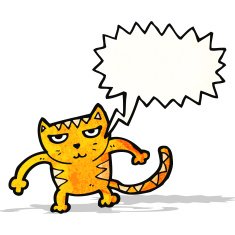cartoon cat with speech bubble N93