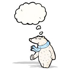 cartoon polar bear with thought bubble N56