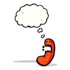 cartoon baked bean with thought bubble N2