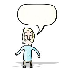 cartoon mustache man with speech bubble N13