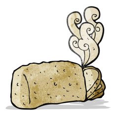 steaming hot bread cartoon