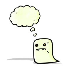 ghost with thought bubble cartoon N2