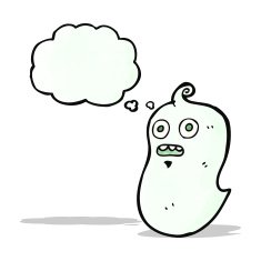 ghost with thought bubble cartoon N3