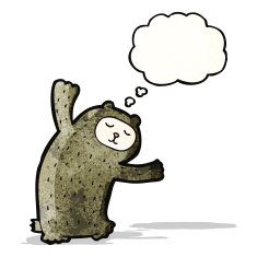 bear with thought bubble cartoon