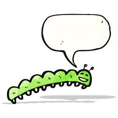 cartoon caterpillar with speech bubble N13