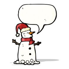 snowman with speech bubble N4