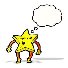 cartoon star with thought bubble N7