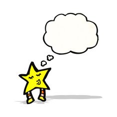 cartoon star with thought bubble N8
